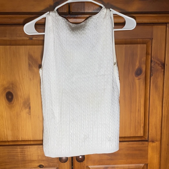 Lauren Ralph Lauren White Sleeveless Sweater Vest - Picture 2 of 2